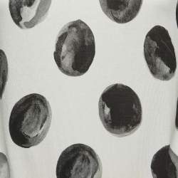 Pre Owned Dolce & Gabbana Off White Brush Stroke Dot Printed Knit Top XL