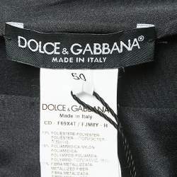 Pre Owned Dolce & Gabbana Black/Pink Lurex Jacquard Off Shoulder Corseted Midi Dress XL