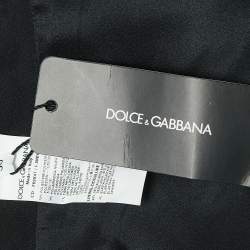 Pre Owned Dolce & Gabbana Black/Pink Lurex Jacquard Off Shoulder Corseted Midi Dress XL