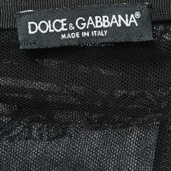 Pre Owned Dolce & Gabbana Black Lace & Silk Ruched Bustier Dress S