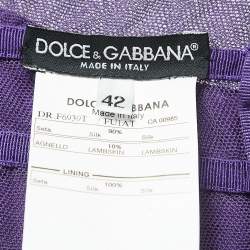 Pre Owned Dolce & Gabbana Purple Draped Silk Corset Detailed Strapless Mini Dress M