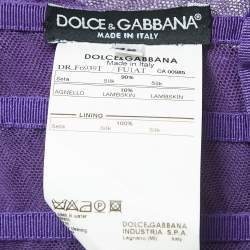 Pre Owned Dolce & Gabbana Purple Draped Silk Corset Detailed Strapless Mini Dress M
