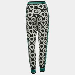 Pre Owned Dolce & Gabbana Black Monogram Wool Sweatpants M