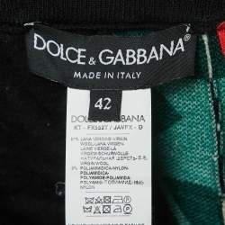 Pre Owned Dolce & Gabbana Black Monogram Wool Sweatpants M