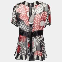 مملوكة مسبقًا بلوزة دولتشي أند غابانا حرير منقطة متعددة الألوان M