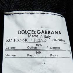 Pre Owned Dolce & Gabbana Black Kit & Printed Cotton Paneled Sweater M