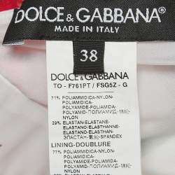 Pre Owned Dolce & Gabbana Multicolor Poppies Print Stretch Jersey Plunge Neck Crop Top S