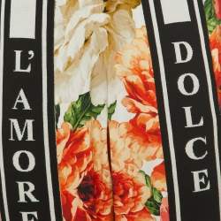 Pre Owned Dolce & Gabbana Multicolor Floral Print Crepe Logo Detailed Drawstring Joggers S