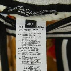 Pre Owned Dolce & Gabbana Multicolor Floral Print Crepe Logo Detailed Drawstring Joggers S