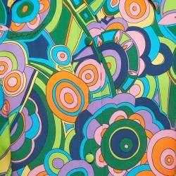 Pre Owned Dolce & Gabbana Multicolor Geometric Print Silk Button Front Shirt Blouse M