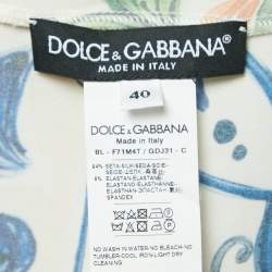 Pre Owned Dolce & Gabbana Multicolor Majolica Print Silk Long Sleeve Blouse S