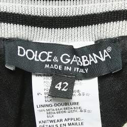 Pre Owned Dolce & Gabbana Gold/Black Sequined Logo Detailed Drawstring Joggers M