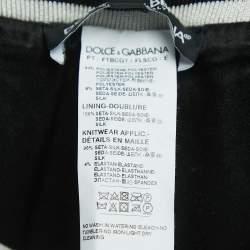 Pre Owned Dolce & Gabbana Gold/Black Sequined Logo Detailed Drawstring Joggers M