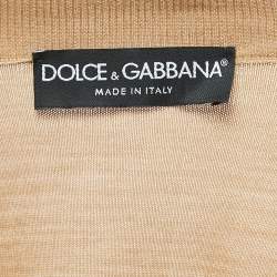 Pre Owned Dolce & Gabbana Beige Wool Crossover Crop pullover M