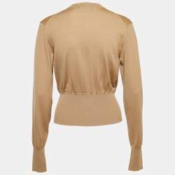 Pre Owned Dolce & Gabbana Beige Wool Crossover Crop pullover M