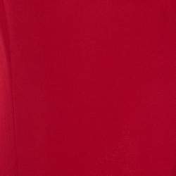 Pre Owned Dolce & Gabbana Maroon Jersey Knit Strap Sleeve Slit Detail Maxi Dress L 