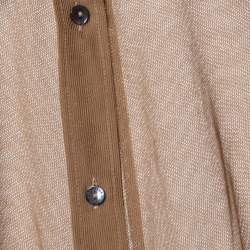 Pre Owned Dolce & Gabbana Brown Cotton Mesh Knit Sheer Shirt L