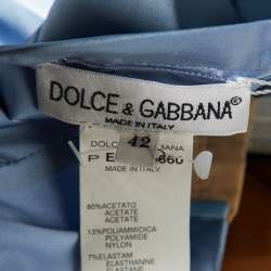 Dolce & Gabbana Beige/Blue Satin Skirt Top Set M