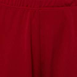 Pre Owned Dolce & Gabbana Red Knit Cropped Leggings L