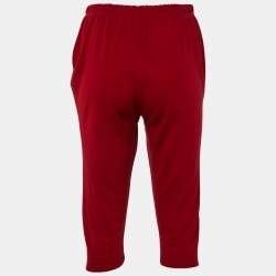 Pre Owned Dolce & Gabbana Red Knit Cropped Leggings L