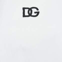 Pre Owned Dolce & Gabbana White Logo Embroidered Cotton Sleeveless Cropped T-Shirt M