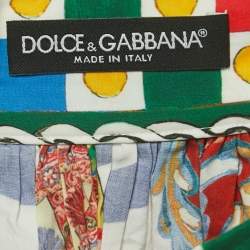 Pre Owned Dolce & Gabbana Multicolor Carreto Print Cotton Maxi Skirt L