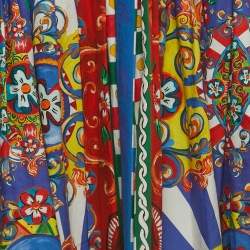Pre Owned Dolce & Gabbana Multicolor Carreto Print Cotton Maxi Skirt L