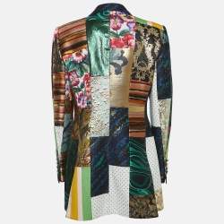 Pre Owned Dolce & Gabbana Multicolor Jacquard Patch Work Single Breasted Blazer L