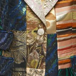 Pre Owned Dolce & Gabbana Multicolor Jacquard Patch Work Single Breasted Blazer L