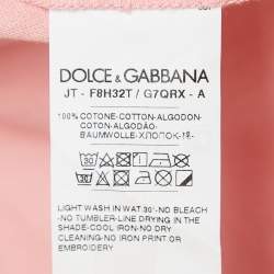 Pre Owned Dolce & Gabbana Pink Fashion Devotion Print Cotton T-Shirt XS