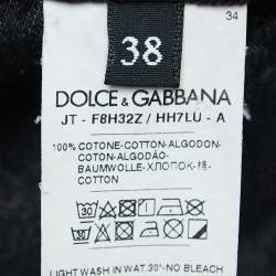 Pre Owned Dolce & Gabbana Black Printed Cotton T-Shirt S