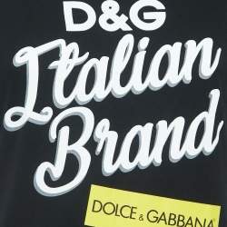 Pre Owned Dolce & Gabbana Black Printed Cotton T-Shirt S