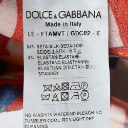 Pre Owned Dolce & Gabbana Multicolor Printed Silk Tapered Leg Pants M