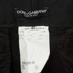 Pre Owned Dolce & Gabbana Black Cotton Trousers S