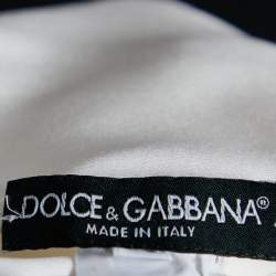 Pre Owned Dolce & Gabbana White Silk Satin Bow Detail Top L