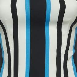 Pre Owned Dolce & Gabbana Multicolor Striped Silk Long Sleeve Blouse S 
