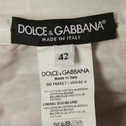 Pre Owned Dolce & Gabbana Pink Majolica Print Cotton Pleated Short Dress M