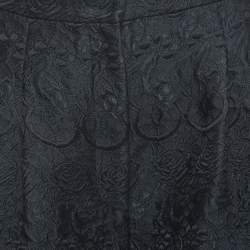 Pre Owned Dolce & Gabbana Black jacquard Logo Patterned Star Studded Culottes M