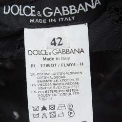 Pre Owned Dolce & Gabbana Black Floral Lace Relaxed Fit Blouse M