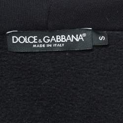 Pre Owned Dolce & Gabbana Black Graphic Print Cotton Blend Hoodie S