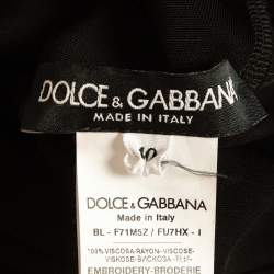 Pre Owned Dolce & Gabbana Black Jersey Sequined Top S
