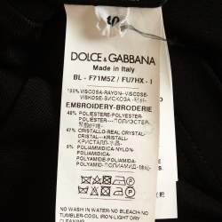 Pre Owned Dolce & Gabbana Black Jersey Sequined Top S