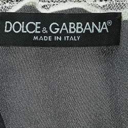 Pre Owned Dolce & Gabbana Black Cherub Printed Silk Blouse S