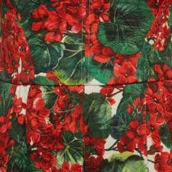 Dolce & Gabbana Red Floral Printed Jacquard Playsuit S