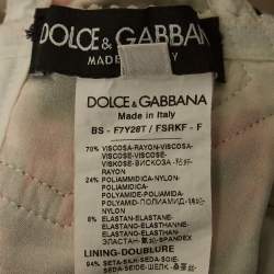 Pre Owned Dolce & Gabbana White/Red Floral Printed Crepe Crop Top M