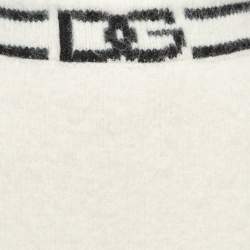 Pre Owned Dolce & Gabbana White Wool Blend Logo Mini Skirt M