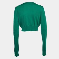 Pre Owned Dolce & Gabbana Green Knit Buttoned Cardigan L
