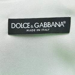 Pre Owned Dolce & Gabbana Green Leaf Printed Crepe Mini Dress L