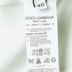 Pre Owned Dolce & Gabbana Green Leaf Printed Crepe Mini Dress L