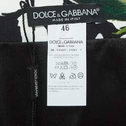 Pre Owned Dolce & Gabbana Black Floral Print Crepe A-Line Skirt L